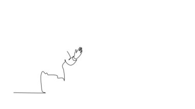 Genç girişimcilerin ve iş dünyasının CEO 'sunun sürekli çizimleri yatırımcılardan gelen başarılı fonu kutlamak için yumruklarını havaya kaldırdı. Tam uzunluktaki tek çizgi canlandırması