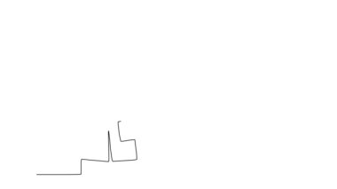 Sürekli kendini çizen akıllı, yakışıklı erkek doktorun hastanede katlanmış el hareketleriyle durduğu animasyon. Sağlık hizmetleri çalışanları konsepti. Tam uzunluktaki bir çizgi canlandırması