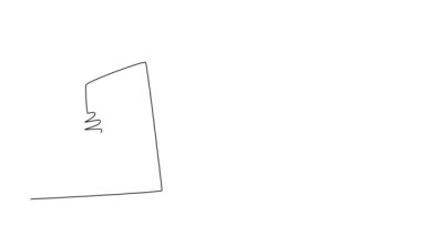 Tıbbi kayıtları okurken kadın hastaya konsültasyon yapan erkek doktorun sürekli çizdiği animasyon çizimi. Hastane sağlık hizmeti konsepti. Tam uzunluktaki tek çizgi canlandırması