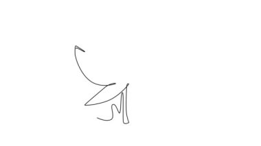 Tek bir çizginin kendi kendine çizimi güzellik nilüferini güzellik salonu rahatlama terapisi iş logosu için çeker. Ev dekorasyonu için dekoratif su çiçeği. Devamlı çizgi çekme. Tam uzunluk canlandırması