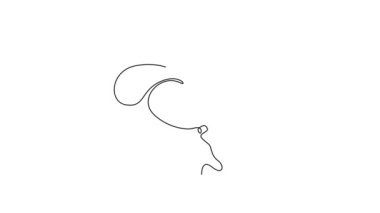 Tek bir çizginin kendi kendine çizimi bahçe logosu için taze tesisatçıları kendine çekiyor. Basılabilir dekoratif sanat Frangipani çiçek konsepti moda kumaşı. Devamlı çizgi çekme. Tam uzunluk canlandırması