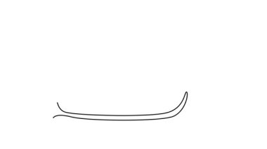 Tek çizgi çizimi, mutfak logosu şablonu için içi çiğ sebzelerle dolu hasır sepet. Diyet programı ya da vejetaryen hayatı için sağlıklı yiyecekler. Devamlı çizgi çekme. Tam uzunluk canlandırması