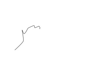 Tek çizgili animasyon, genç işçinin duvar dekorasyonunu boya fırçasıyla boyadığı el çizimi. Duvar yenileme hizmeti konsepti. Devamlı çizgi çekme. Tam uzunluk canlandırması