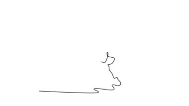 Tek satırın kendi kendine çizimi oyunda top için mücadele eden iki rekabetçi enerjik futbolcuyu kendine çekiyor. Futbol ligi müsabakası. Devamlı çizgi çekme. Tam uzunluk canlandırması