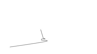 Animasyon öz çizim sürekli çekici kadın atlet koşu pistinde koşmaya başlıyor. Bayan koşucu, maraton için kardiyo çalışması yapıyor. Tam uzunluktaki bir çizgi canlandırması