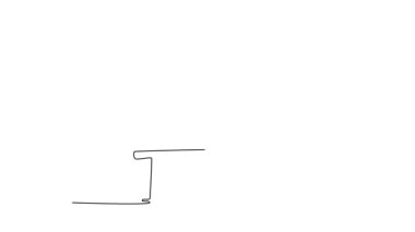 Atletik stadyumdaki yarış pistinde antrenman sırasında engelin üzerinden atlayan tek çizgili genç sporcunun kendi kendine çizdiği animasyon. Engelli koşucu engeli aştı. Devamlı bir çizgi. Tam uzunluk canlandırması