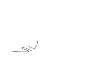 Devam eden çizgilerin animasyonlu çizimi aktif erkek sporcunun koşu pistinde süratine başlamasını sağlar. Hız ve dayanıklılık. Spor anlayışı, maraton, rekabet. Tam uzunluktaki tek çizgi canlandırması