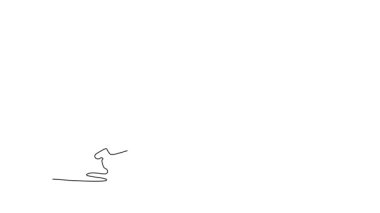 Atletizm müsabakasında atış yapmaya hazırlanan güçlü erkek sporcunun kendi kendine çizdiği animasyon. Hassasiyetle ağır küresel bir atış başlatılıyor. Devamlı çizgi çekme. Tam uzunluk canlandırması