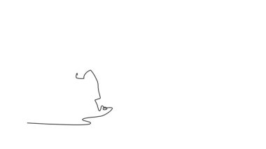 Açık hava stadyum pistinde copla koşan tek çizgili adam takımının animasyonu. Koşu yarışmasında işbirliği yapan bir atlet grubu. Devamlı bir çizgi. Tam uzunluk canlandırması