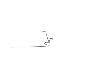 Tek çizgili animasyon, koşucuları kendine çekiyor. Erkek ve dişi bayrak bayrak yarışı için bayrak kaldırıyor. Kardiyo eğitimi ya da antrenman için koşu ya da takım çalışması. Devamlı çizgi çekme. Tam uzunluk canlandırması