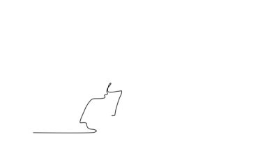 Sürekli çizim yapan iki erkek sporcu kaslı tişörtsüz spor salonunda boks egzersizinin tadını çıkarıyor. Profesyonel boksörün rakibi var. Tam uzunluktaki bir çizgi canlandırması