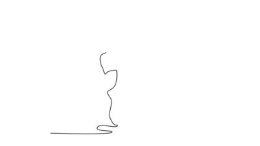 Maç sırasında ringde kilitli kalan iki Muay Thai savaşçısı ve orta bölüme güçlü bir diz darbesi. Spor kulübünde antrenman. Tam uzunluktaki bir çizgi canlandırması