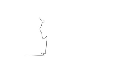 Sürekli çizim yapan kaslı erkek Muay Thai boksörü antrenörünü tekmeliyor ya da spor ya da spor salonunda kişisel antrenman yapıyor. Profesyonel antrenör konsepti. Tam uzunluktaki bir çizgi canlandırması