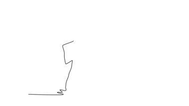 Kendi kendine çizim yapan iki çekici erkek sporcu kaslı üstsüz tekmeleme yarışmacısı kapalı stadyumdaki kickboks egzersizinin tadını çıkarıyor. Devamlı bir çizgi. Tam uzunluk canlandırması