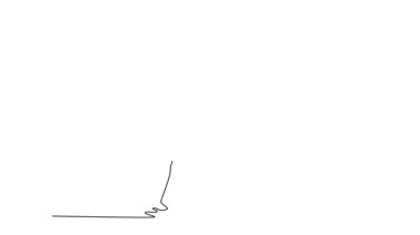 Kendi kendine çizim yapan tek çizgi spor kadını spor salonunda mükemmel bir fiziğe sahip. Kadın vücut geliştirici kaslarını esnetiyor. Spor, güç, motivasyon. Devamlı bir çizgi. Tam uzunluk canlandırması