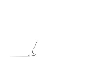 Sürekli kendini çizen animasyon sahnede kaslı vücut geliştirici pozu veriyor. Çekici sporcu kaslarını gösteriyor. Vücut geliştirme, güç, spor, sağlık. Tam uzunluktaki tek çizgi canlandırması