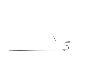 Tek çizgili animasyon, spor kadını sağlık kulübünde kaldırma yapıyor. Halter kaldırma antrenmanı yapan bayan bir sporcu. Devamlı bir çizgi. Tam uzunluk canlandırması