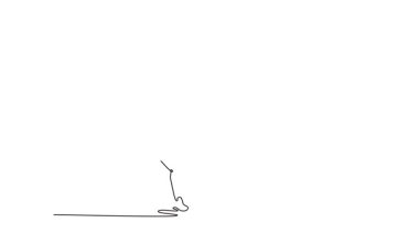 Tek çizgili animasyon spor giyimli çekici bir bayan sporcuyu spor salonundaki çapraz antrenman sırasında halterle temiz ve otuzbir egzersizi yaparken çekiyor. Devamlı çizgi çekme. Tam uzunluk canlandırması