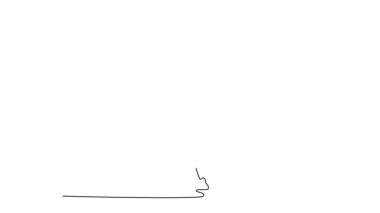 Tek çizgili animasyon spor giyimli erkek atleti spor salonunda antrenman sırasında ağır halterle temiz ve otuzbir egzersizi yaparken kendine çekiyor. Devamlı çizgi çekme. Tam uzunluk canlandırması