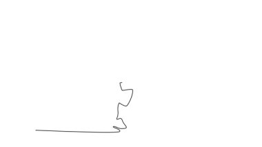 Sürekli kendini çizen hareketli halterci erkek haltercinin göğsüne halteri dayayıp, başınızı kaldırmaya ya da öne çömelmeye hazırlanmasını sağlar. Formda kaslı adam ağırlık kaldırıyor. Tam uzunluktaki bir çizgi canlandırması