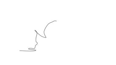 Sürekli çizimlerin animasyonu genç bayan jimnastikçiyi zarifçe manevra kurdelesi, sanatsal yeteneği ve büyüleyici jimnastik performansı ile kendine çekiyor. Tam uzunluktaki bir çizgi canlandırması