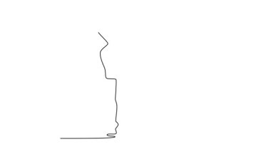 Tek çizgili animasyon, bale yapan genç bir sporcuyu kendine çekiyor. Jimnastik ve akrobatik. Spor, güzellik, rekabet, esneklik. Devamlı bir çizgi. Tam uzunluk canlandırması