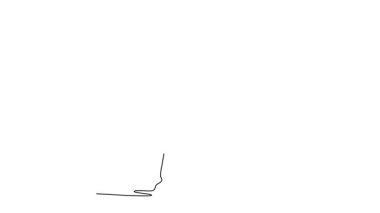 Sürekli kendini çizen animasyon, genç jimnastikçi bayanı esnetip ritmik jimnastik çalıştırıyor. Profesyonel spor, sağlıklı ve aktif yaşam tarzı. Tam uzunluktaki tek çizgi canlandırması