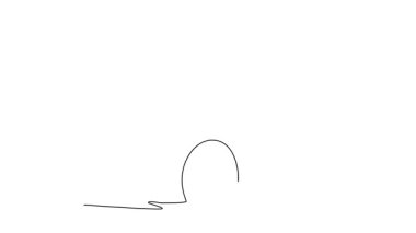 Sürekli kendini çizen animasyon erkek jimnastikçi kulplu beygir yarışmasında artistik jimnastik yapıyor. Formda erkek sporcu karmaşık heyecan verici numaralar yapıyor. Tam uzunluktaki bir çizgi canlandırması