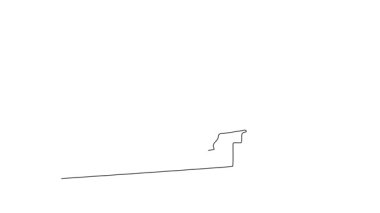 Tek çizgili kendi kendine çizim yapan kaslı bir adam içeride paralellik çubuğunda jimnastik yapıyor. Denge çalışması yapan bir sporcu. Sağlıklı yaşam tarzı ve güç. Devamlı bir çizgi. Tam uzunluk canlandırması