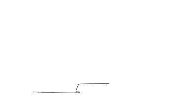 Sürekli çizim yapan hareketli erkek jimnastikçi kulplu ata makas tekmesi atıyor. Spor salonunda esnek erkek atlet eğitimi. Sağlıklı bir yaşam tarzı. Tam uzunluktaki tek çizgi canlandırması