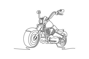 Tek sıra halinde klasik klasik bir motosiklet çiziyor. Güzelce işlenmiş krom elementler meraklılar ve koleksiyoncular için mükemmel. Dinamik bir çizgi çizer grafik tasarım vektörü çizer