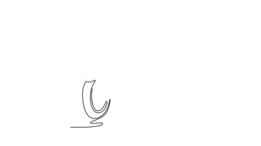 Sürekli çizilen çizgi, şehir caddesinde büyük ve modern bir scooter 'ı çekiyor. Taşınabilirlik ya da tatil tatili için iki tekerlekli taşıma motosikleti. Tam uzunluktaki bir çizgi canlandırması