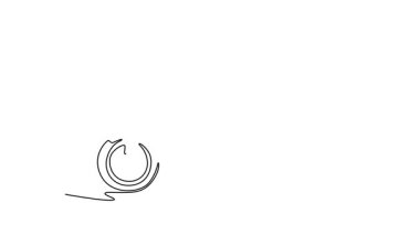 Sürekli çizginin animasyon çizimi beyaz arka planda duran büyük modern scooter 'ı kendine çekiyor. Şehir vatandaşı için şık bir motosiklet ya da gezi tatili. Tam uzunluktaki tek çizgi canlandırması