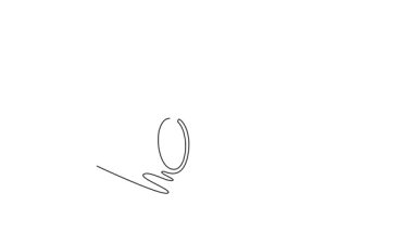 Animasyon çizimleri, spor kıyafetleri ve koruyucu kasklı bisiklet süren uzun boylu, aktif bir adamı kendine çekiyor. Antrenman, eğitim ve ırk kavramı. Tam uzunluktaki tek çizgi canlandırması