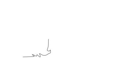 Animasyonlu kendi kendine çizim yapan güzel bayan rugby oyuncusu sahada gol atmak için koşan topu kovalıyor. Spor, zindelik, hareket, enerjiyle hareket. Tam uzunluktaki bir çizgi canlandırması