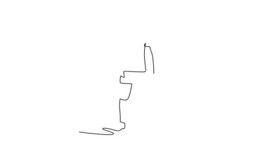 Sürekli çizim yapan animasyon, formalı erkek rugby oyuncusunu sahada ayakta tutuyor. Spor, rekabet, motivasyon, oyun, şampiyonlar. Tam uzunluktaki tek çizgi canlandırması