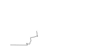 Sürekli çizim yapan beyzbolcu erkek sporcu açık hava spor sahasında beysbol sopasını hızla sallıyor. Beyzbol oyuncusu egzersiz sahasında topa vurdu. Tam uzunluktaki tek çizgi canlandırması