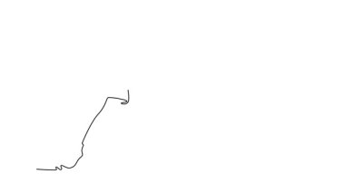 Devamlı çizim yapan kadın golfçünün hareketli çizimi güçlü vuruşunu zarif bir şekilde tamamlıyor. Başarılı bir atış yapan güzel bir bayan atlet. Tam uzunluktaki bir çizgi canlandırması