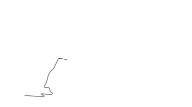 Profesyonel güzel kadın golfçünün hareketli hareketlerini, atletik gücünü, zarif formunu ve odaklanmış yoğun golf sporunu canlandıran animasyon çizimi. Tam uzunluktaki bir çizgi canlandırması