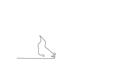 Animasyonlu şahıs, zarif bir ortaklık, beceri ve derin bağlantı binicilik sporu ve disiplinini tasvir eden zarif bir atın üzerindeki kadın binicinin yan görünüşünü çiziyor. Tam uzunluktaki bir çizgi canlandırması