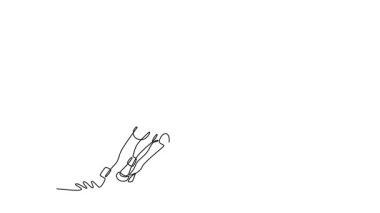 Kendini çizen çekici erkek jokey güçlü bir atı dört nala sürüyor, dinamik hareketi, hızı, rekabeti ve heyecan verici binicilik sporunu tasvir ediyor. Tam uzunluk canlandırması