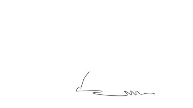 Huzurlu ortaklığı, zarif zarafeti ve binici ile hayvan arasındaki derin bağlantıyı tasvir eden, bir adamın nazikçe yürürken at sürüşünün animasyonlu kenar görüntüsü. Tam uzunluktaki tek çizgi canlandırması