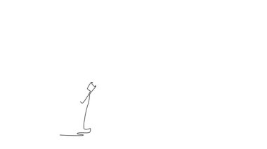 Canlandırılmış kendini çizme aralıksız olarak genç bir adamın okçuluk çalışmasını geri çek. Odaklandı, ok ve yay tutuyor, atışa hazır. Spor, antrenman, yarışma. Tam uzunluktaki bir çizgi canlandırması