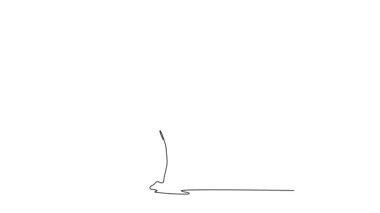 Aralıksız kendini çizen çizgi ok ve yay tutan kadın okçu atışa hazırlanıyor. Odaklanan bayan atlet ve okçuluk yarışmasında konsantrasyon. Tam uzunluktaki bir çizgi canlandırması