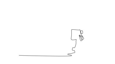 Sürekli çizilen çizgi, okçuluk sporuna başlamadan önce hazırlık anını yakalayan ok ve yay tutan genç adamı kendine çekiyor. Tam uzunluktaki tek çizgi canlandırması