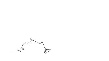 Sürekli çizilen çizgilerin animasyonu iki eskrimci folyolarıyla gergin bir açmaza girdi. Stratejik savaşı, disiplini ve rekabetin heyecanını sembolize ediyor. Tam uzunluktaki bir çizgi canlandırması