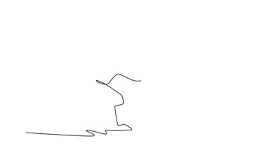 Çekici eskrimci tek çizgili animasyon folyoyla ilerliyor. Hızı, ileri hareketi ve hızlı saldırıyı sembolize ediyor. Devamlı çizgi çekme. Tam uzunluk canlandırması