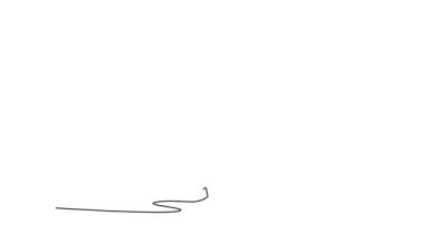 Bowling topunu atmadan önce kendini çizen hareketli erkek bovling oyuncusu, eğilip eğiliyor. Hassasiyeti, konsantrasyonu, akışkan hareketi sembolize et. Tam uzunluktaki tek çizgi canlandırması