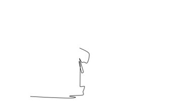 Tek çizgili kendi kendine çizim yapan iki kadın sporcu eş zamanlı yüksek tekme atıyor. Dövüş sanatlarını, gücü, yeteneği ve disiplini sembolize ediyor. Devamlı bir çizgi. Tam uzunluk canlandırması