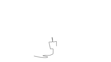 Kendi kendine çizim yapan tek çizgi çekme sanatçısı yakaladığı balığı tutarak başarılı yakalamayı kutluyor. Zaferi, ödülü ve bir hobiyi sembolize ediyor. Devamlı çizgi çekme. Tam uzunluk canlandırması